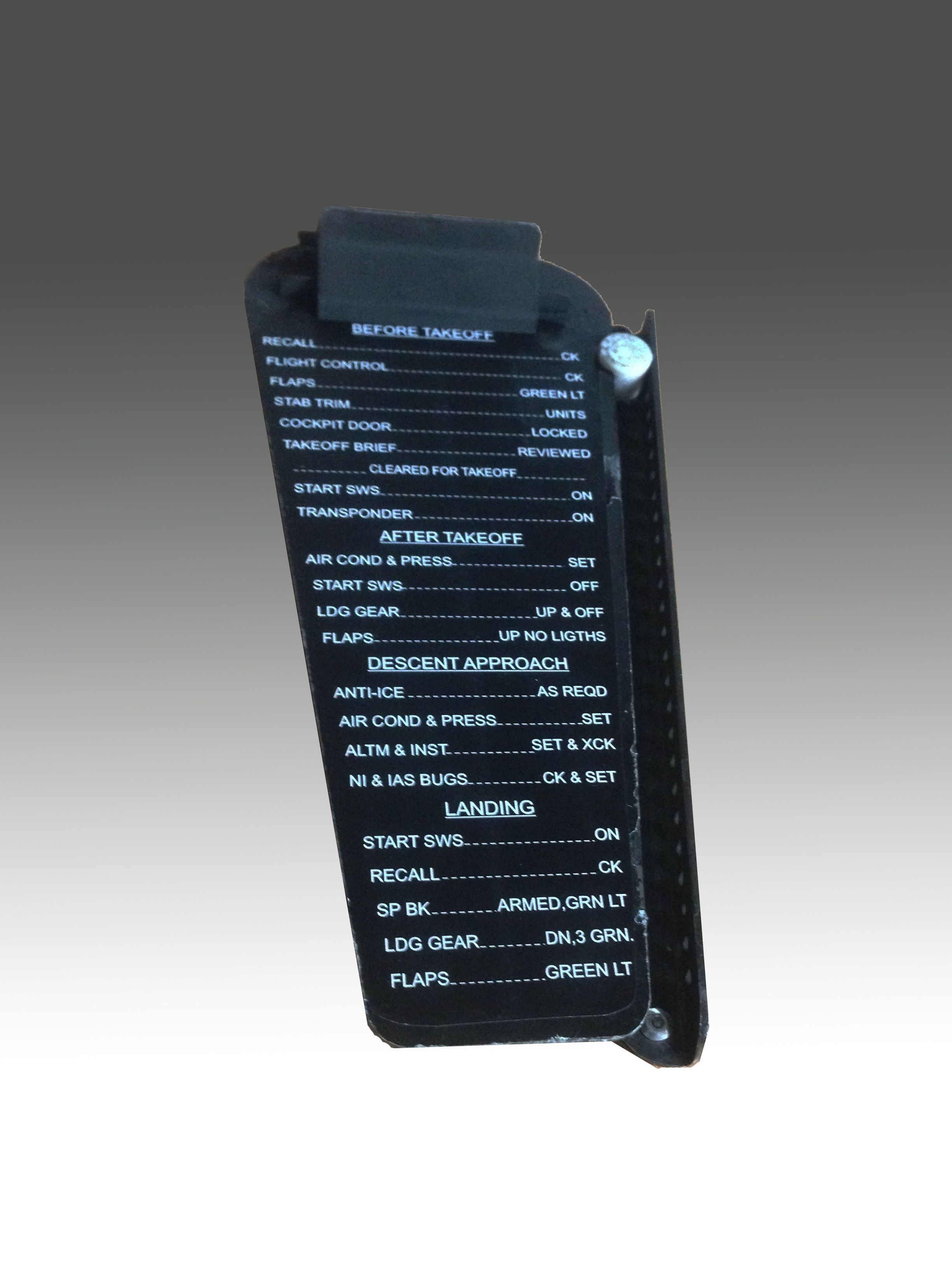 Chart holder 737 / Yoke clipboard