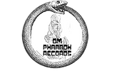 Om Pharaoh Records pharaoh emblem with textured background.