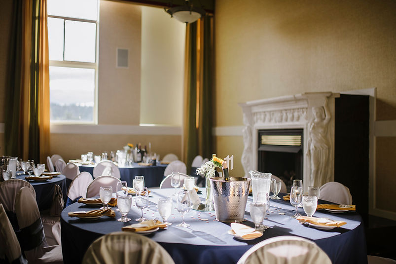 Ballroom Decorated For Wedding