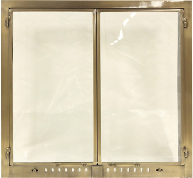 Custom fireplace doors in oil rubbed bronze finish at The Fireplace Shop Ltd.