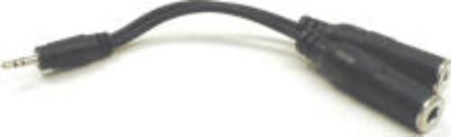Hosa Technology Hosa 6in Stereo 3.5mm Male-2 Stereo 1/4in Female YCable