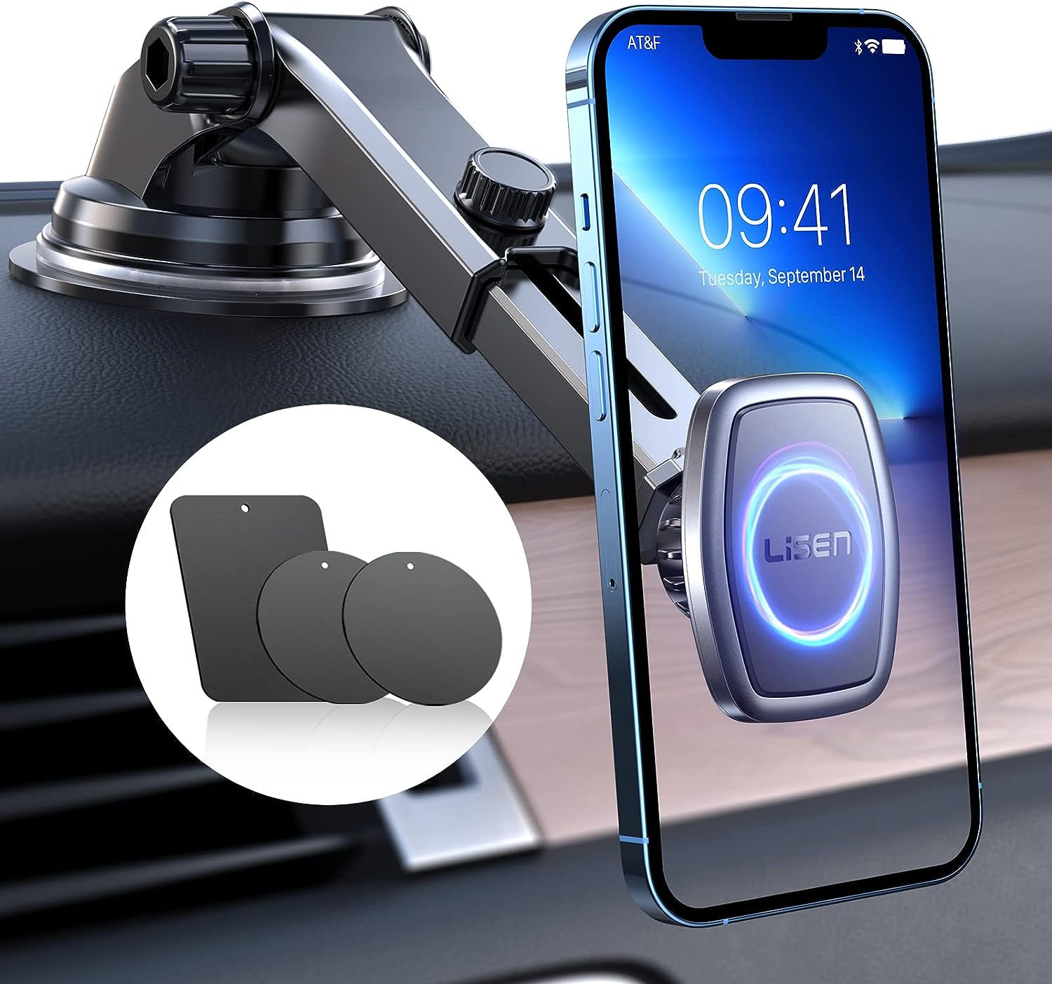 LISEN Magnetic Phone Holder for Car Mount Universal Dashboard Windshield Magnet