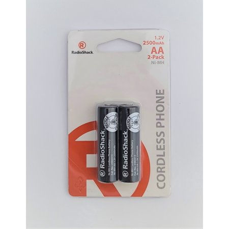 RadioShack Ni-MH 1.2V/2500mAh Standard Rechargeable AA Batteries 2 Pack