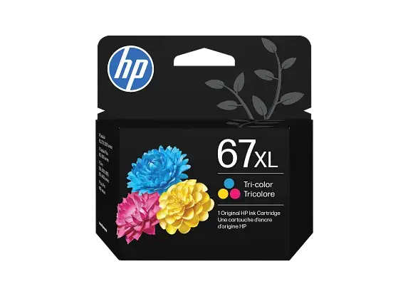 Genuine OEM HP 67XL High-Yield Tri-Color Ink — 3YM58AN representative OEM packaging