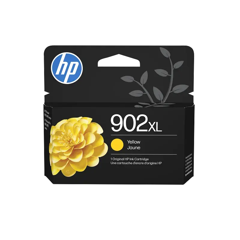 Genuine OEM 902XL Yellow cartridge pictured; compatible appearance varies