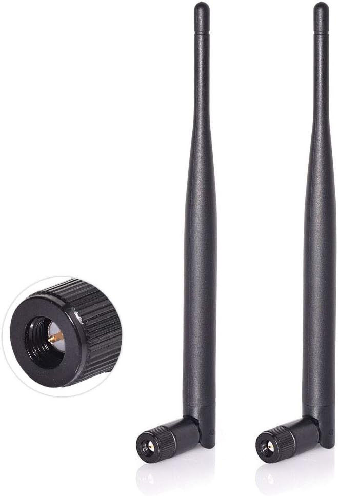 Bingfu Dual Band WiFi Antenna 2.4GHz 5GHz 5.8GHz 6dBi SMA Male Antenna (2-Pack)