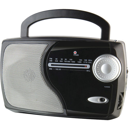 WeatherX AM/FM Weather Band Radio, Black