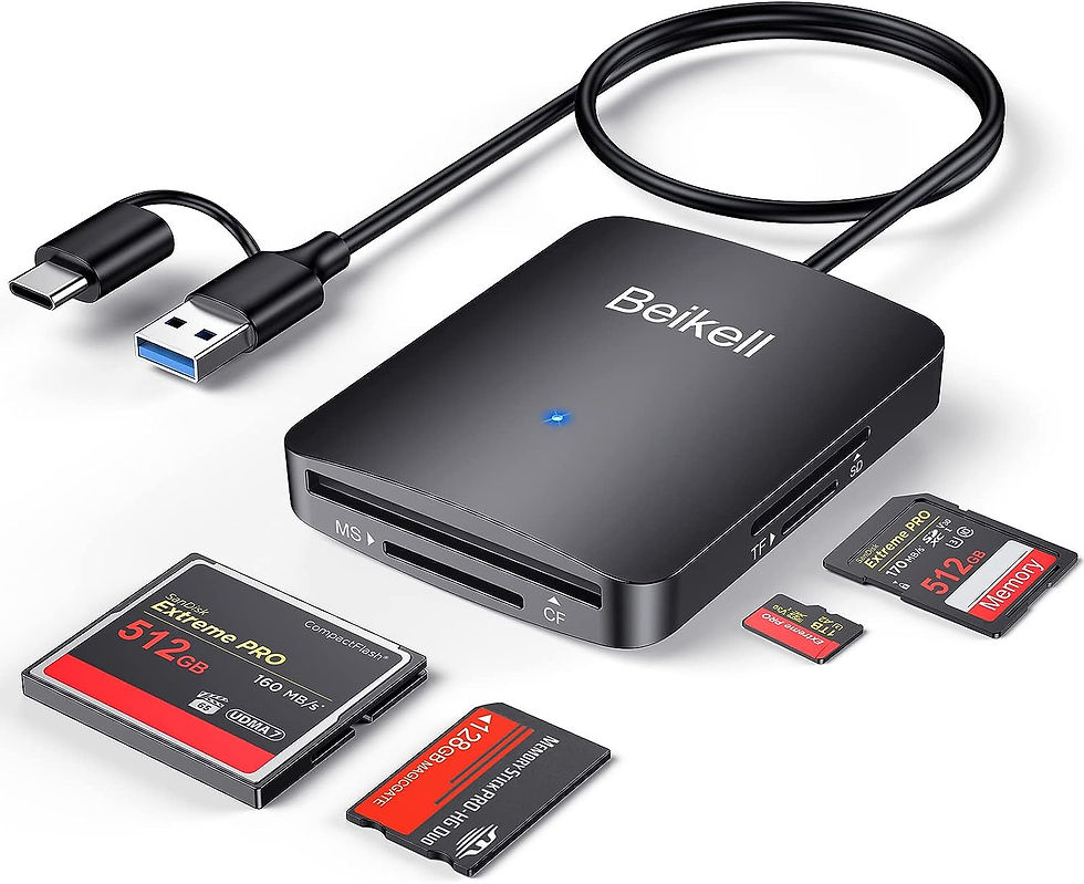 SD Card Reader, Beikell 4 in 1 Dual Connector (USB&USB C) USB C to Micro SD Memo