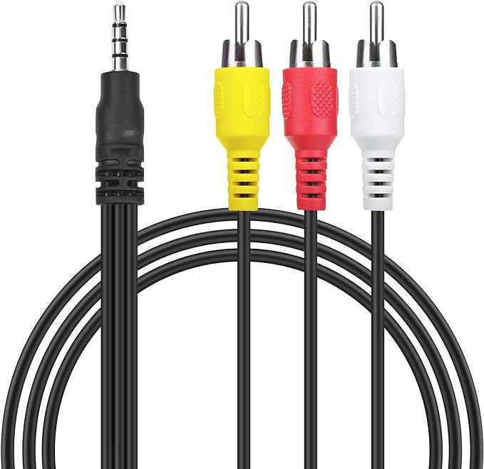 5FT Cable A/V Audio/Video AV Cord 3.5mm AUX to RCA Composite
