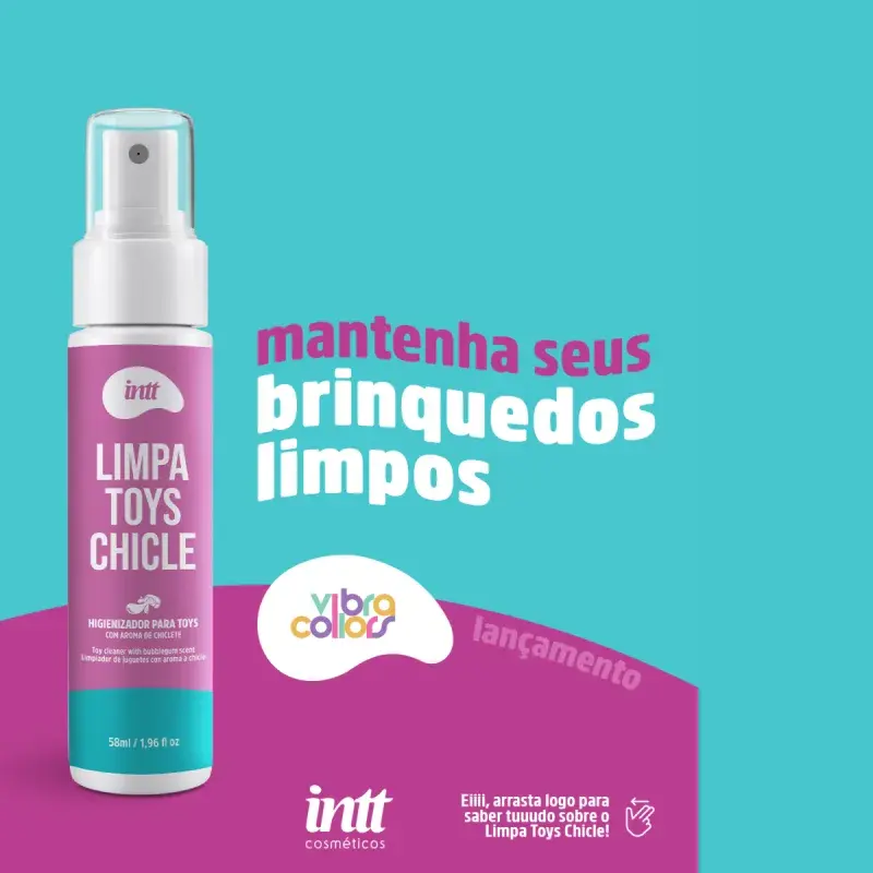 Miniatura: Limpa Toys Chicle Intt 58ml – Higiene, Segurança e Um Toque de Doçura