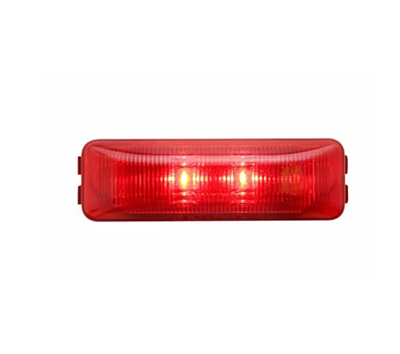 LED Clearance Marker Light, 4" Red Rectangular, Thinline, 2 Diode, P2 Rated