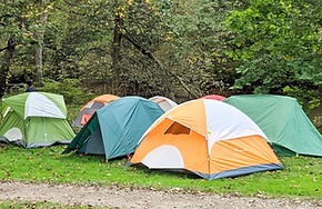 Tents at camping area at Camp Hi.