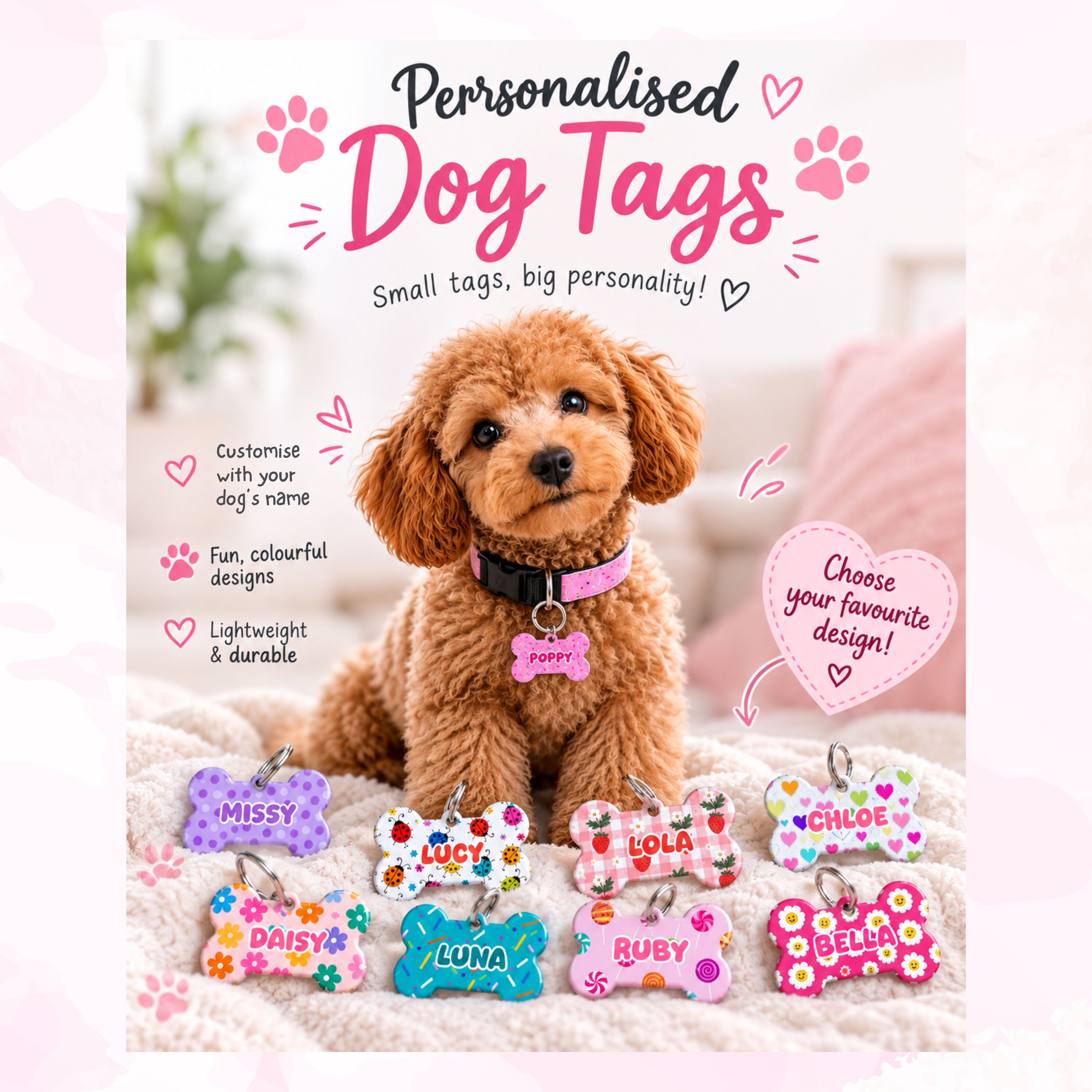 Personalised bone shaped pet ID Tags