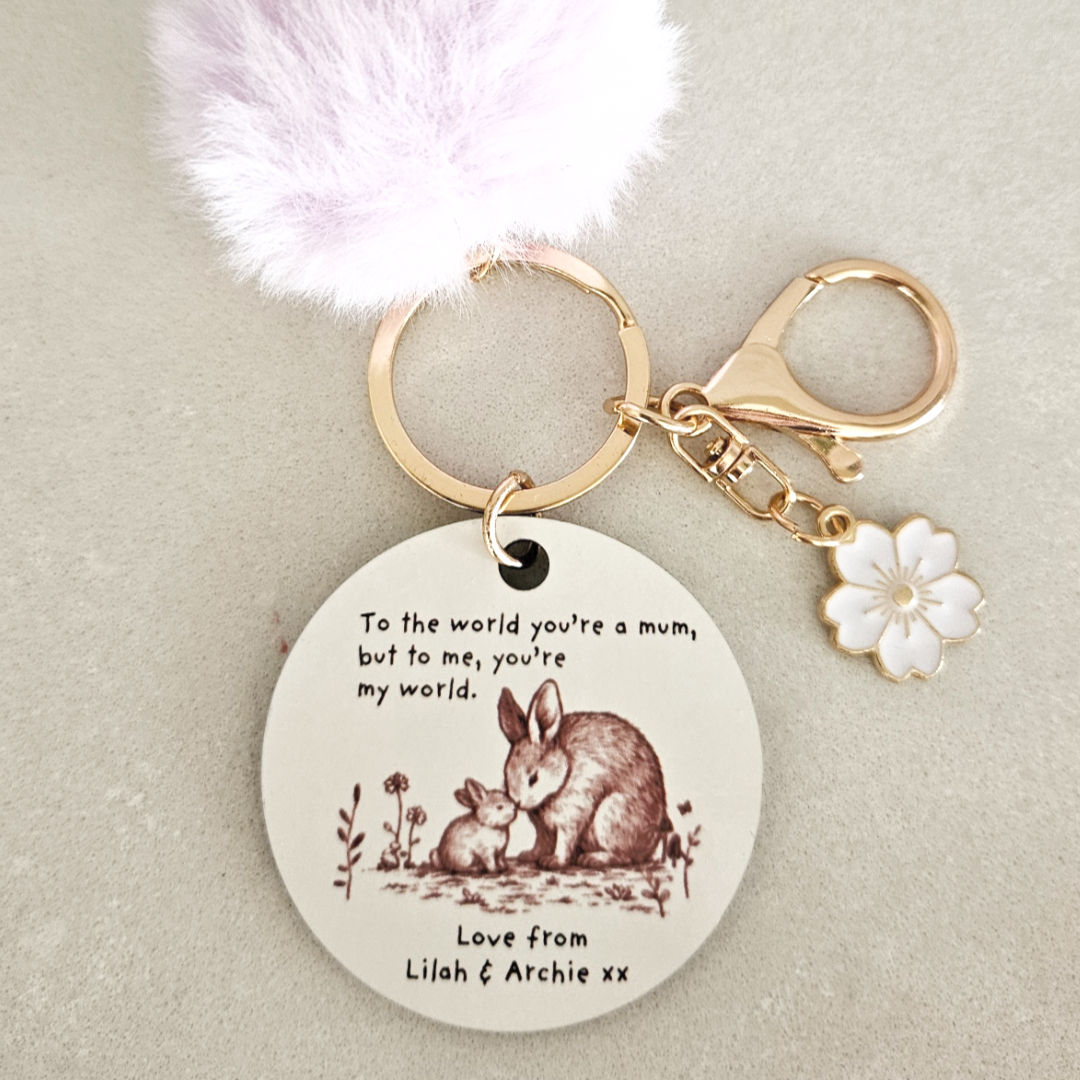 Bunny and baby keyring