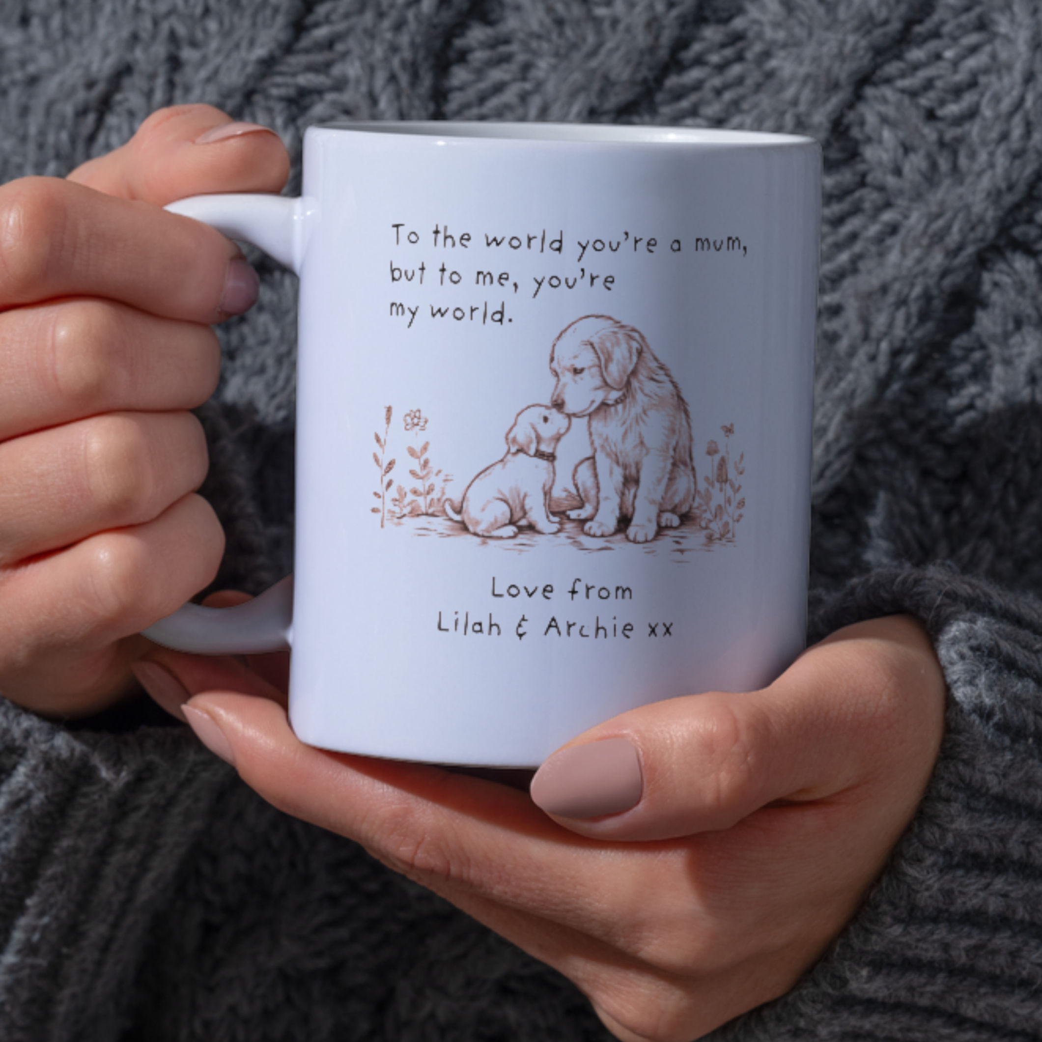 Dog and puppy Mother's Day mug