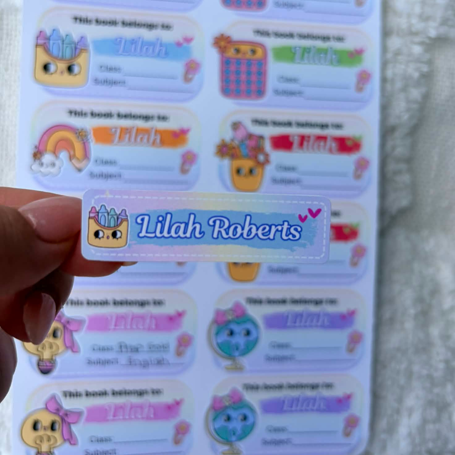 Sweet Kawaii Name Label Sets