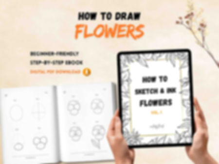 How to Draw Flowers for beginners - V1 - 20 step-by-step tutorials