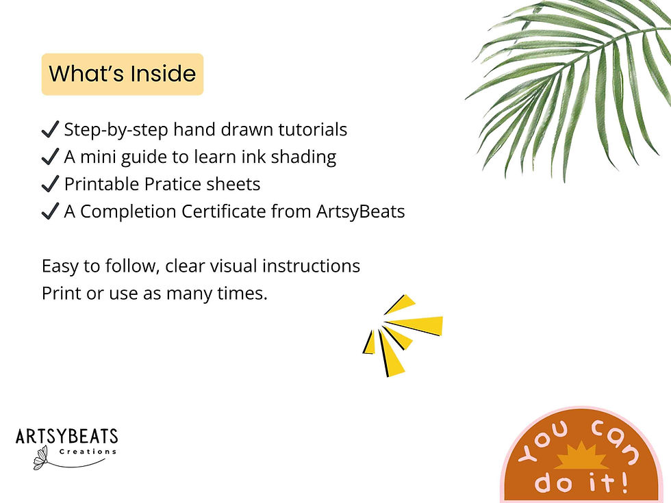 Thumbnail: Perspective Leaves Drawing - How to Draw Curved Leaves - Step by step worksheet