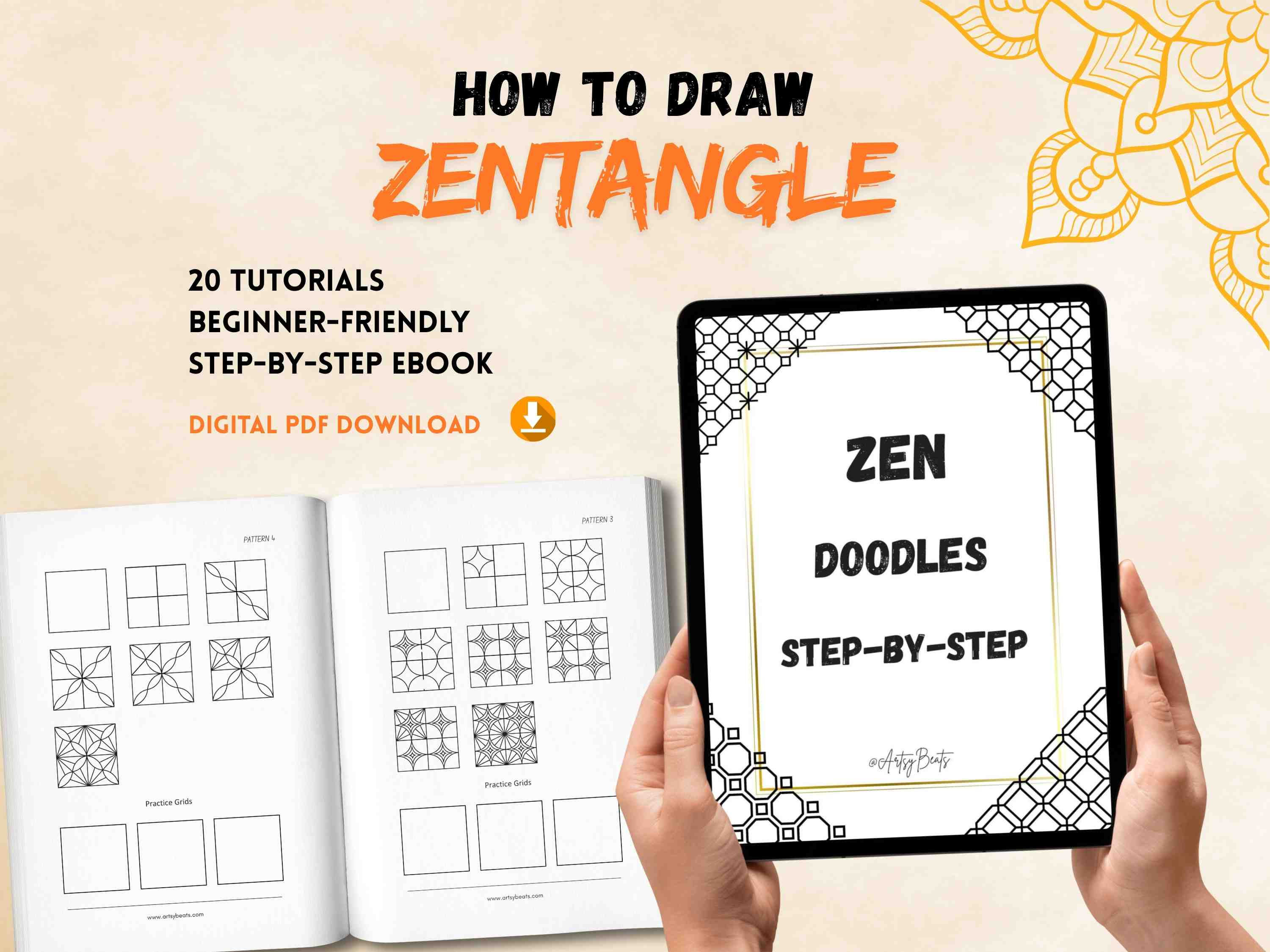 Zen Doodles- Step By Step - Pattern practice | Printable worksheets