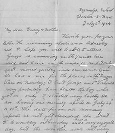 Jim's letter to his parents describes his trip to the British Empire Exhibition