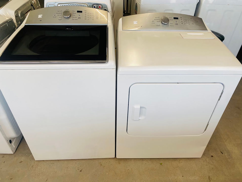 White Glass top Kenmore Washer & Dryer
