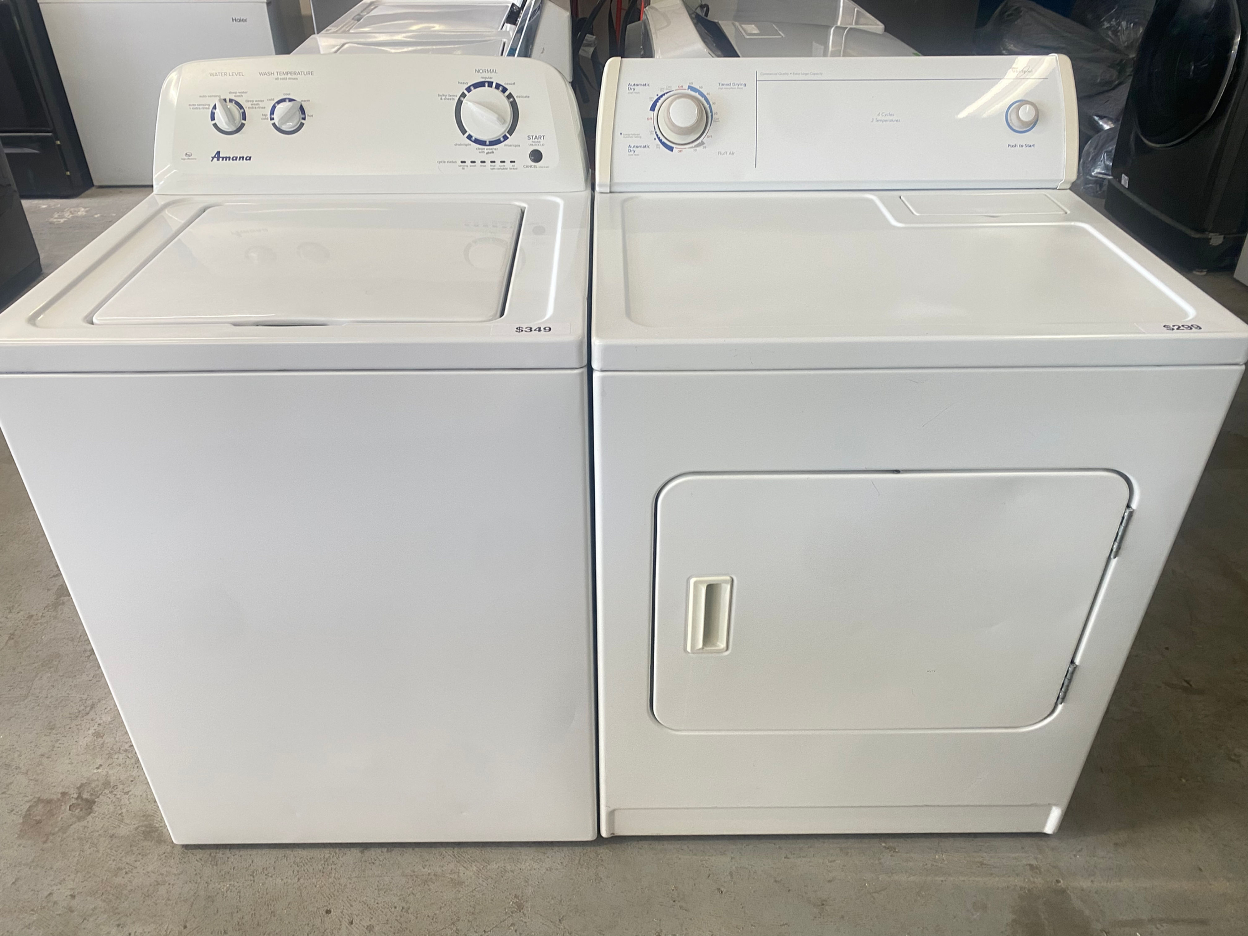 Amana Washer and Whirlpool Dryer