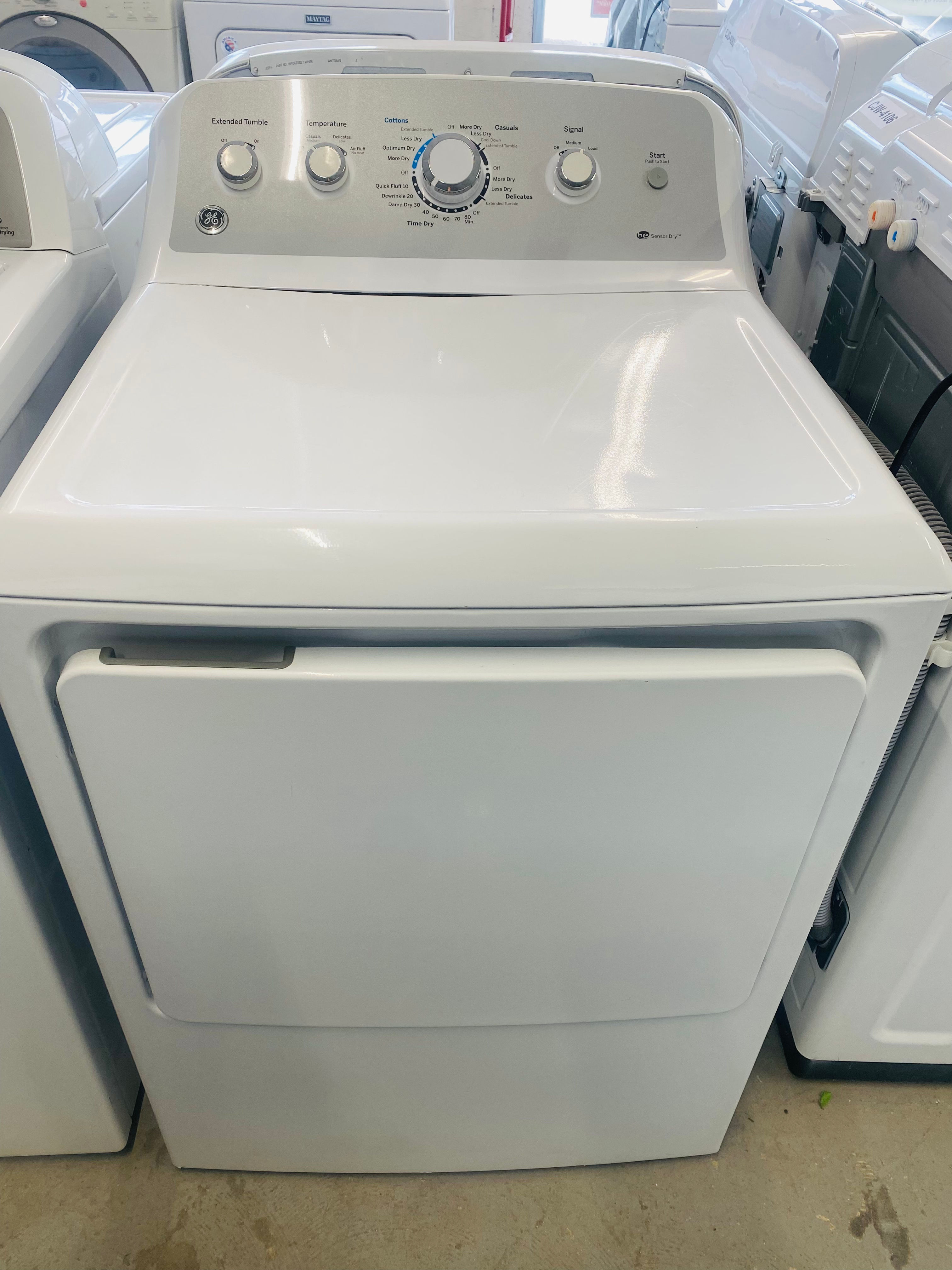 GE Dryer white front view