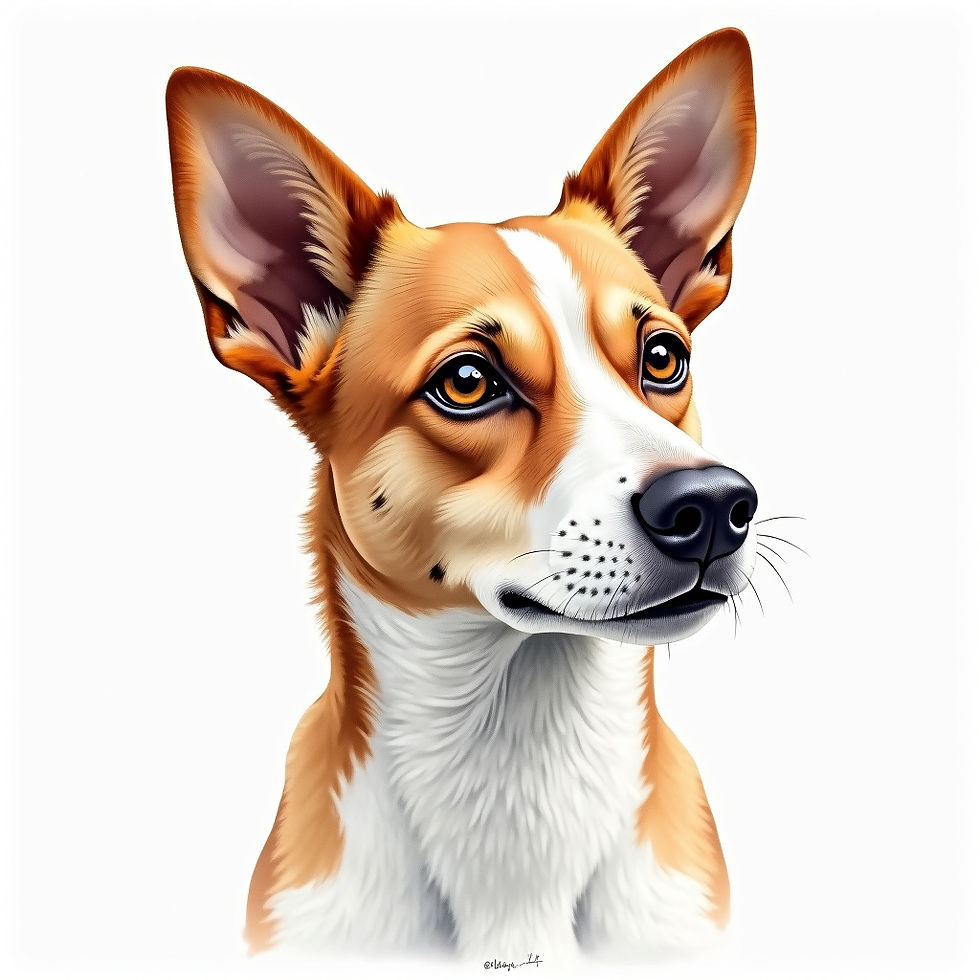 愛犬 水彩画 ポートレート