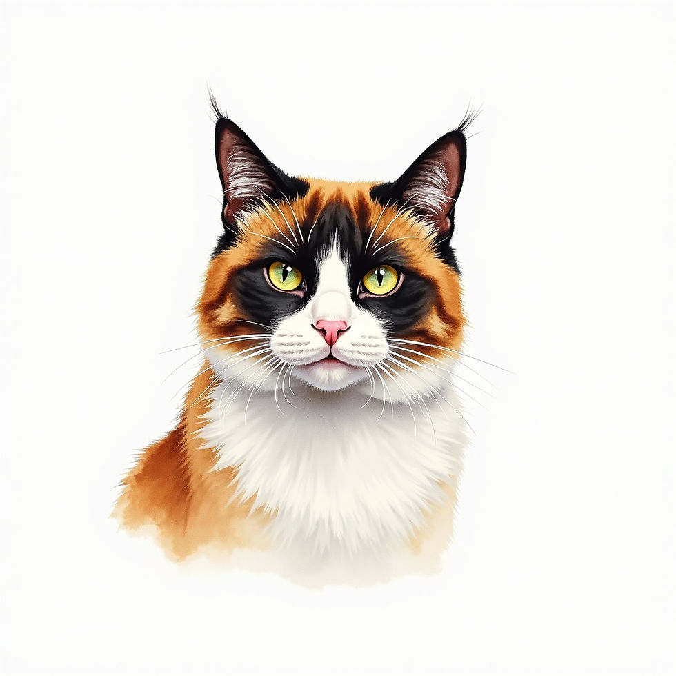 愛猫 水彩画 肖像
