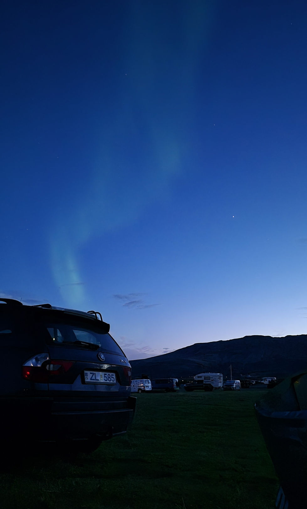 Northern lights, Camping