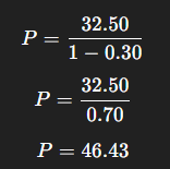 Pricing formula