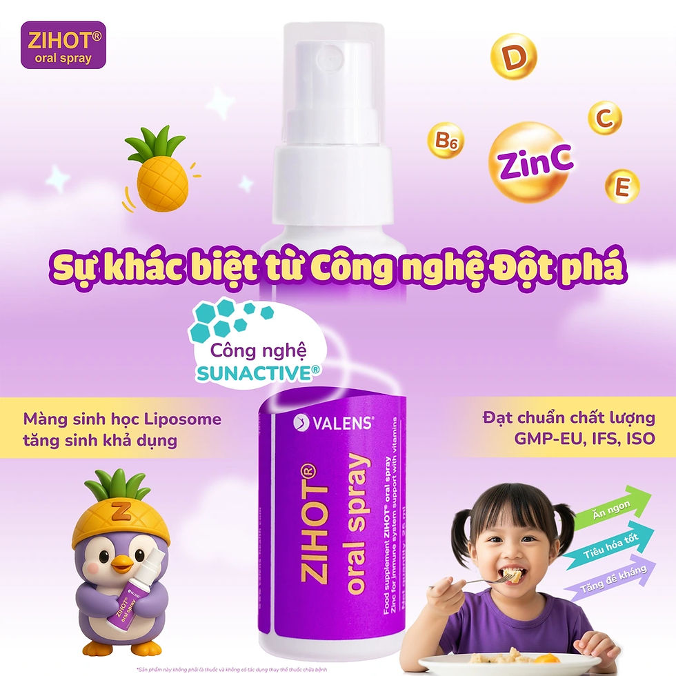 Kẽm nano sinh học dạng xịt Zihot - Kích thích vị giác, giúp trẻ ăn ngon
