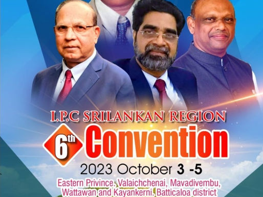 ഐപിസി ശ്രീലങ്ക റീജിയൻ കൺവെൻഷൻ ഒക്ടോബർ 3 മുതൽ