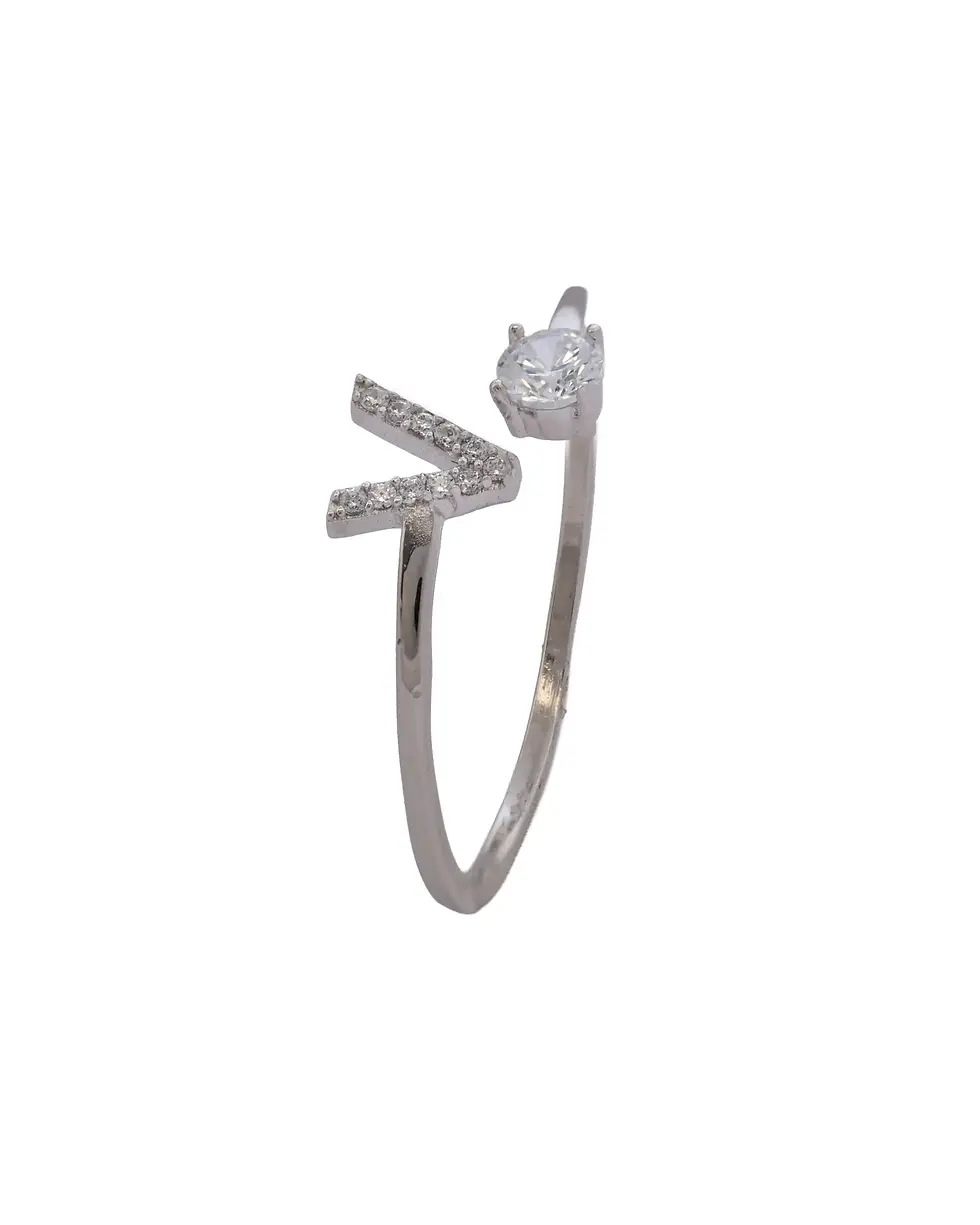 Miniatura: S-10034 - Anillo Letra V Crystal