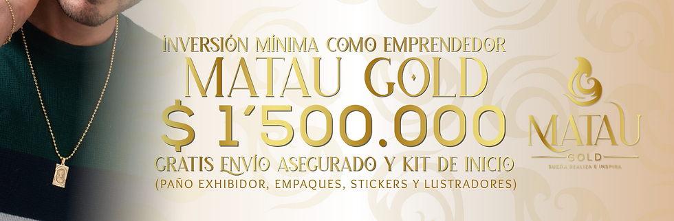 Imagen de oportunidad de negocio con Matau Gold. Descubre cómo puedes emprender en el lucrativo mundo del oro laminado 18k con nosotros. Nuestra joyería de alta calidad y precios asequibles te brinda la oportunidad de iniciar tu propio negocio exitoso. ¡Únete a nosotros y comienza tu camino hacia el éxito!