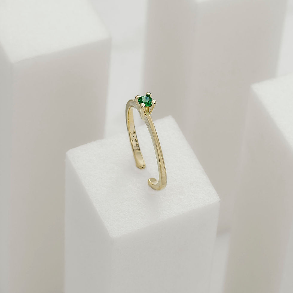 Miniatura: MY 13028-VERDE - Anillo Promise Liso Verde Ajustable
