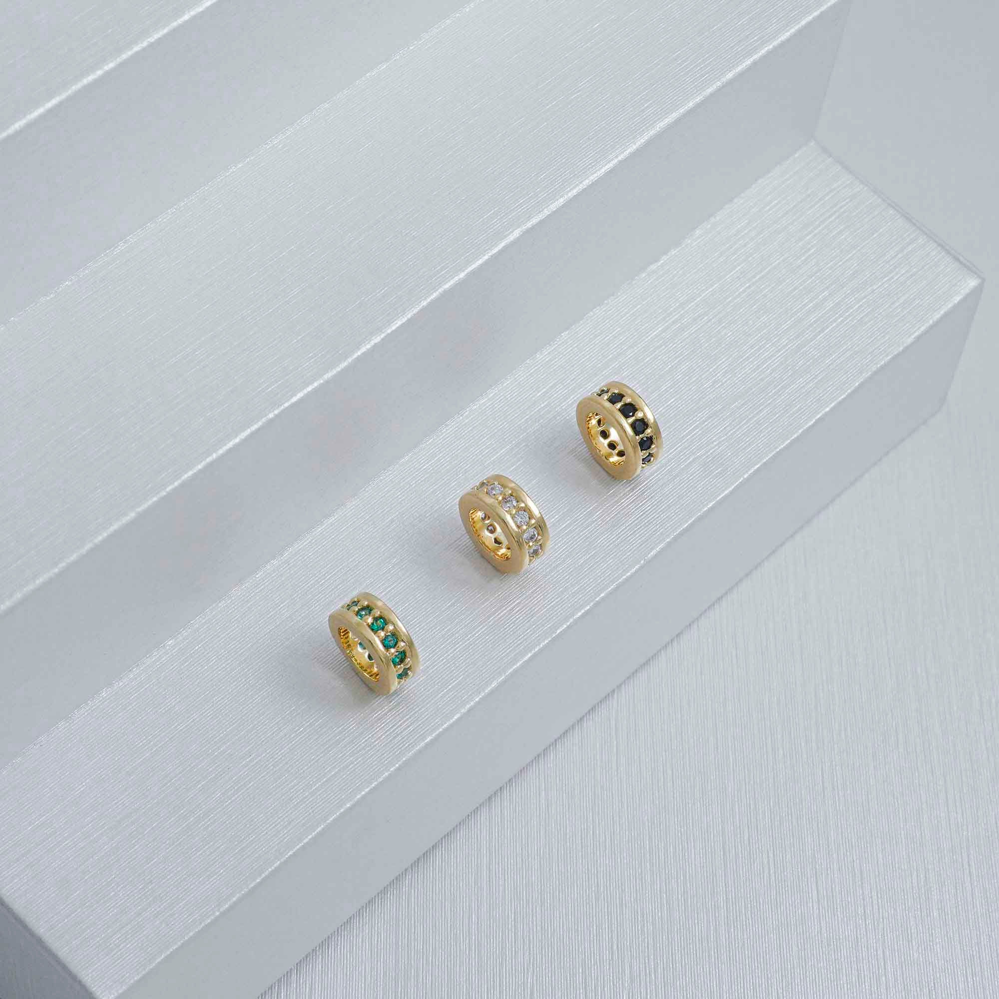 MY 22799-VERDE - H Rondel Circonias 1 Linea 8 mm