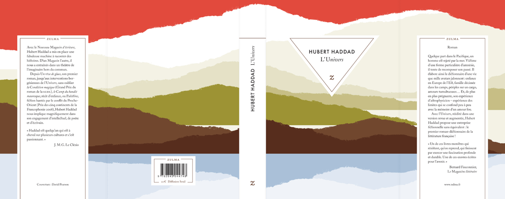 Cover, spine, and back of L’Univers, published by Éditions Zulma.