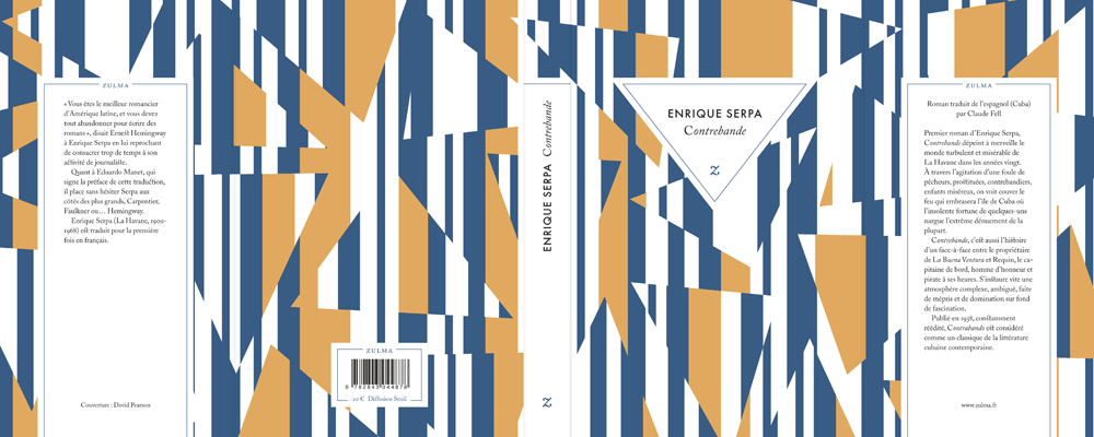 Cover, spine, and back of Contrebande, published by Editions Zulma.