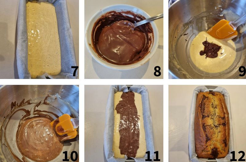 Plumcake con cuore al cioccolato senza burro procedimento 2 di 3