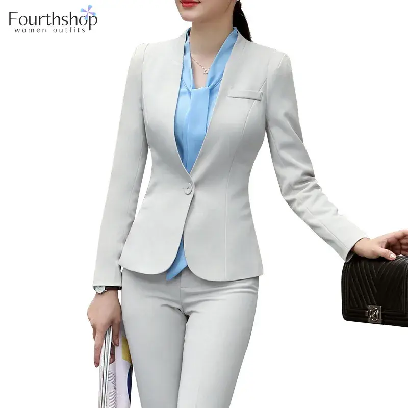 Elegant Women Pant Suits Formal Uniform