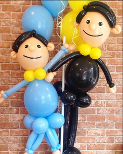 風船の人形バルーンドール霜降り明星さん