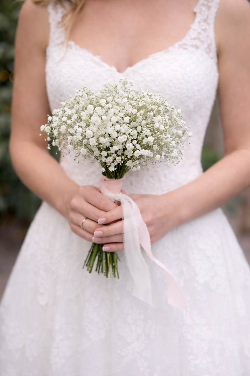 Gypsophila Bridal Bouquet - Baby's Breath Bouquet Wedding Flowers Stamford