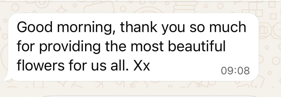 Testimonial for Rutland Florals Wedding Florist Rutland