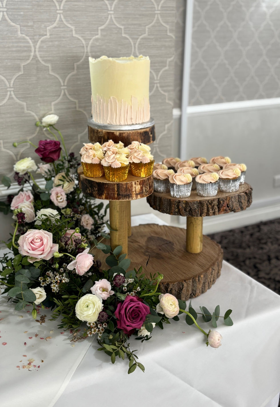 Mini Cake Meadow Designed by Rutland Florals Wedding Florist in Stamford