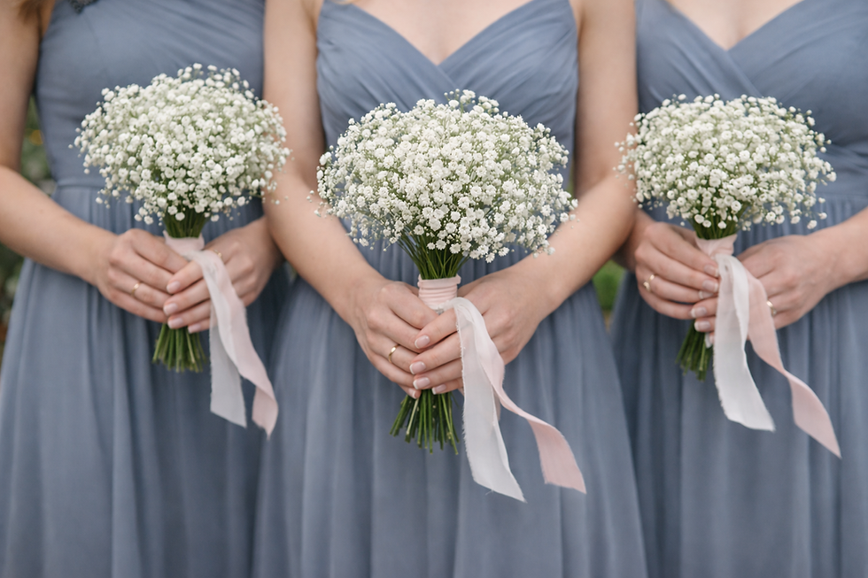 Bridesmaid Posy All Gypsophila - Baby Breath Wedding Flowers Rutland