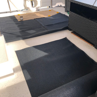 Sun shade fabric ready to be cut