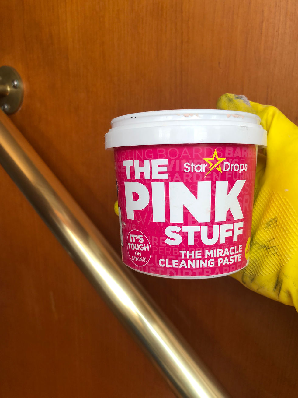 The Pink Stuff for Polishing brass on the boat