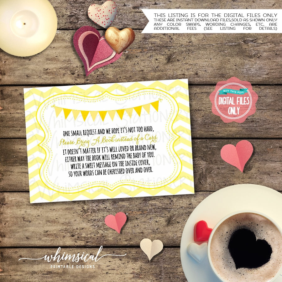 Thumbnail: Baby Shower Bring A Book Card "Colorful Chevron"