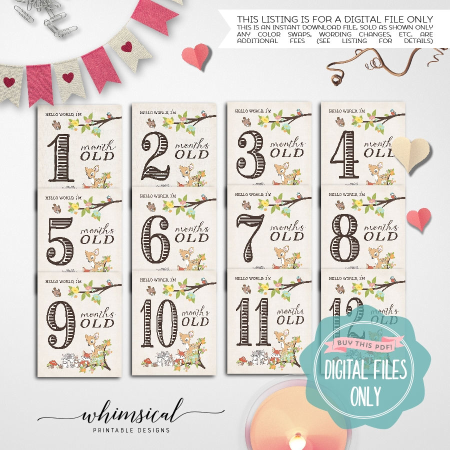 Thumbnail: Baby Month Signs "Deer Me"